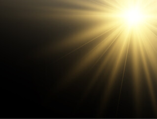 Bright beautiful star.Vector illustration of a light effect on a transparent background.
