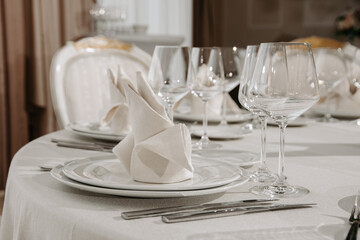 table set for a wedding reception