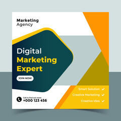 Creative digital business marketing social media post banner template and web banner design template
