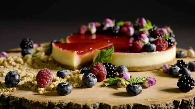 cheese cheesecake cake berry red yellow blueberry strawberry lemon bisque raspberry Piece of tasty New York 