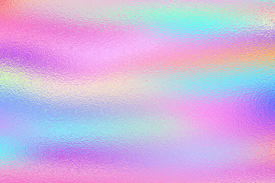 Pastel neon iridescent holographic rainbow foil, shiny metallic texture, colorful background vector for web design, rgb color mode .