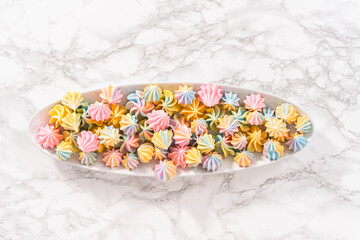 Unicorn meringue cookies