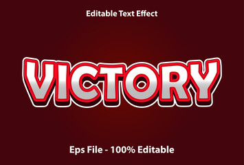 victory text effect editable in red.
