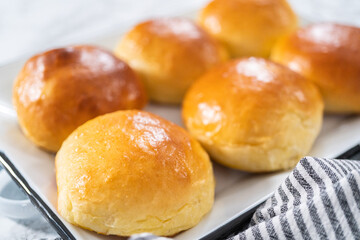 Baking brioche buns