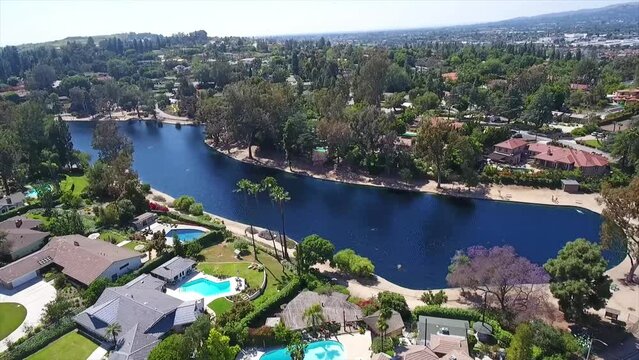 Fullerton, California, Laguna Lake, Aerial Flying, Amazing Landscape
