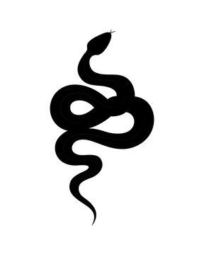 recommend clip art: Snake silhouette illustration. Black serpent tattoo vector isolated.