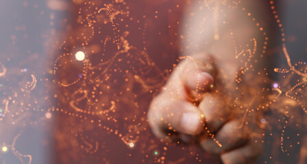 Neural network concept. Connected cells with links.