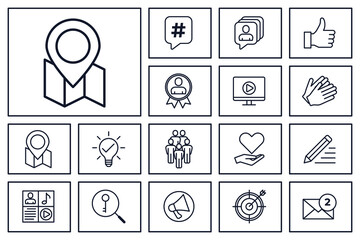 Blogger, blogging, blog set icon symbol template for graphic and web design collection logo vector illustration