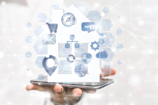house. data Big data visualization background.Abstract technology