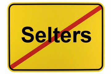 Illustration eines Ortsschildes der Stadt Selters