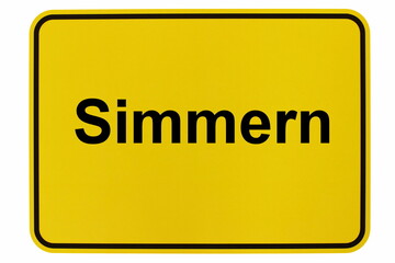 Illustration eines Ortsschildes der Stadt Simmern