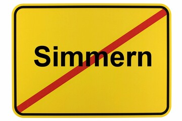 Illustration eines Ortsschildes der Stadt Simmern