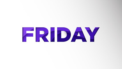 Name of the day background template holiday vector illustration of paper cut Friday Premium Vector