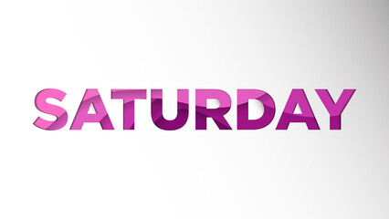 Name of the day background template holiday vector illustration of paper cut Saturday Premium Vector