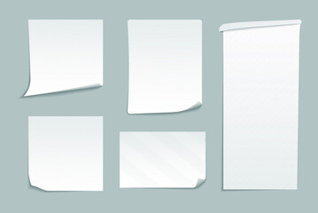 Realistic sticky notes isolated with real shadow Square sticky paper reminders with shadows paper