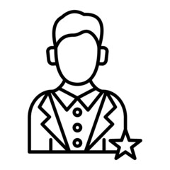 Actor Vector Outline Icon Isolated On White Background
