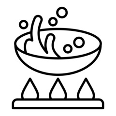 Cooking Vector Outline Icon Isolated On White Background