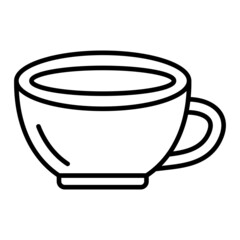 Coffee Cup Vector Outline Icon Isolated On White Background