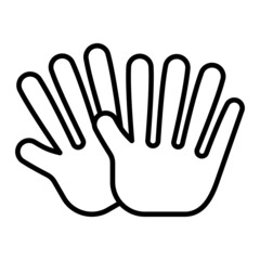 Cleaning Gloves Vector Outline Icon Isolated On White Background