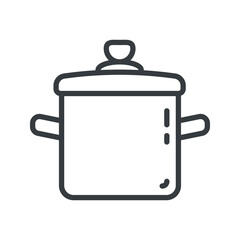 Pot vector line icon isolated on white transparent background.