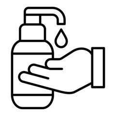 Hand Soap Vector Outline Icon Isolated On White Background