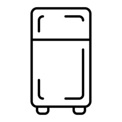 Refrigerator Vector Outline Icon Isolated On White Background