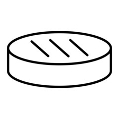 Cutlet Vector Outline Icon Isolated On White Background