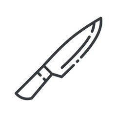 Knife vector line icon isolated on white transparent background.