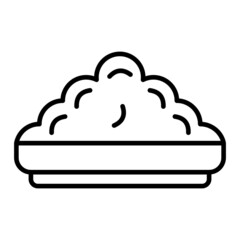 Minced Meat Vector Outline Icon Isolated On White Background