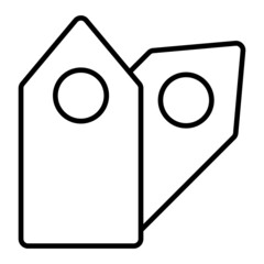 Price Label Vector Outline Icon Isolated On White Background