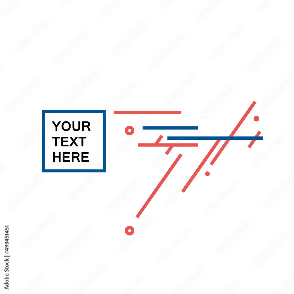 Poster vector poster design with red and blue lines and shapes. abstract geometric illustration. art dynami
