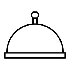 Cloche Vector Outline Icon Isolated On White Background