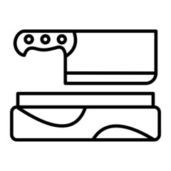 Sharpening Stone Vector Outline Icon Isolated On White Background