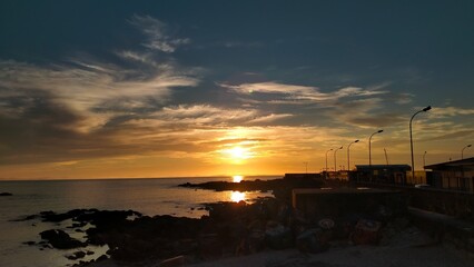 A sunset at the beach