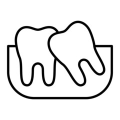 Wisdom tooth Vector Outline Icon Isolated On White Background