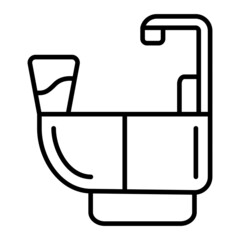 Sink Vector Outline Icon Isolated On White Background