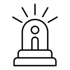 Siren Vector Outline Icon Isolated On White Background