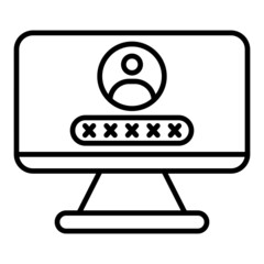 Login Vector Outline Icon Isolated On White Background