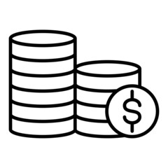 Money Vector Outline Icon Isolated On White Background