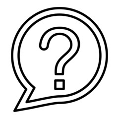 Question Vector Outline Icon Isolated On White Background