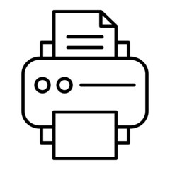 Printer Vector Outline Icon Isolated On White Background