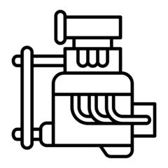 Engine Vector Outline Icon Isolated On White Background