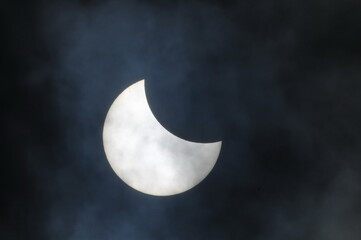 eclipse of the moon in the sky, partial sun and moon eclipse