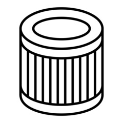 Air Filter Vector Outline Icon Isolated On White Background