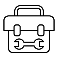 Tool Box Vector Outline Icon Isolated On White Background