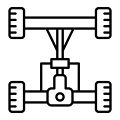 Chassis Vector Outline Icon Isolated On White Background