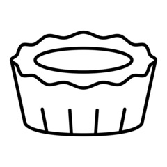 Tart Vector Outline Icon Isolated On White Background