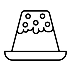 Pudding Vector Outline Icon Isolated On White Background