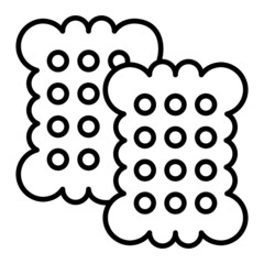 Biscuit Vector Outline Icon Isolated On White Background