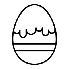 Chocolate Egg Vector Outline Icon Isolated On White Background